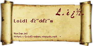 Loidl Ádám névjegykártya